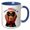 Blue/White, variant on 3drose, Dressed Like a Vampire This Irish Setter Is Ready for Trick or Treating., 11oz Two-tone Blue Mug
