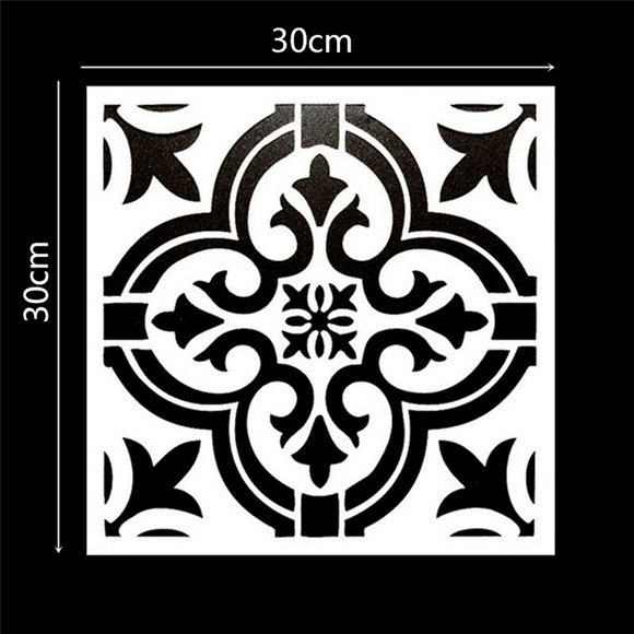 18 Pcs DIY Painting 30X30cm Vintage Flower Pattern Stencils Template for Tile Wall Floor Furniture Painting Decorative