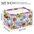 thumbnail image 3 of Hand Drawn Dandelions Flowers Storage Bins with Handle Fabric Organizer Basket Foldable Box 2 Pack 14.2x10.2x8.3, 3 of 8