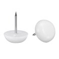 thumbnail image 1 of Unique Bargains Furniture Feet Nail Chair Table Leg Protector Pad 15mm Dia White Plastic 90pcs, 1 of 5