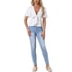 thumbnail image 2 of Blusa peplum para mujer INSPIRE CHIC con mangas acampanadas, decoración de lazo, escote en V profundo, color blanco, 2 of 6