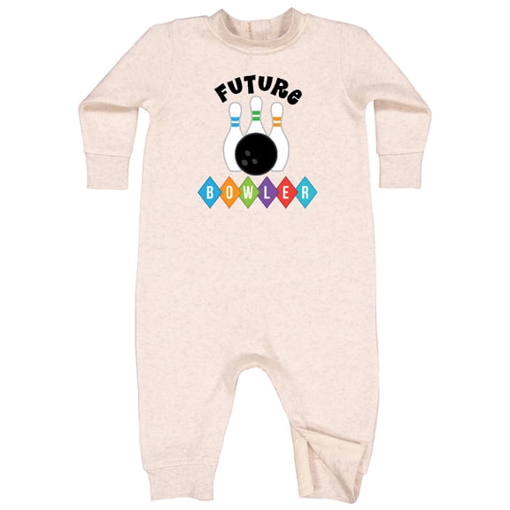 Inktastic Future Bowler Bowling Pins Baby Fleece Romper