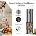 thumbnail image 2 of 2-piece electric salt and pepper grinder set - featuring a rechargeable base, adjustable grind size, one-hand operation, and LED light - ideal for holiday gifting and festive cooking, 2 of 7