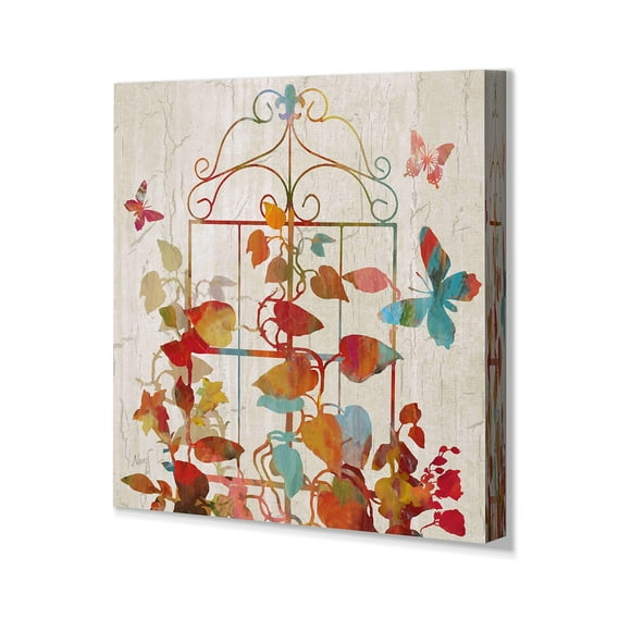 Renditions Gallery Art Mural sur Toile Fleurs Arc-en-Ciel Multicolore Art Mural Floral Esthétique Coloré Nature pour Chambre Salon Cuisine Décoration Maison - 24"x24 Pouces