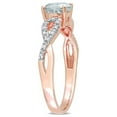 thumbnail image 2 of 3/4 Carat (Ctw) Aquamarine Infinity Ring with Diamonds in 10K Rose Gold for Women, 2 of 6