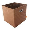 thumbnail image 2 of JIAessentials Set of 4 Foldable Faux Leather Cube Storage Bins Collapsible Baskets 12 inch with Dual Handles - Brown Medium, 2 of 7