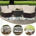 thumbnail image 3 of 3 Pack 100% Waterproof Patio Sofa Cushion Covers, Stretch Outdoor/Indoor Individual Seat Cushion Cover Furniture Protector Sofa Slipcover, Beige, 3 of 9