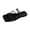 Black, variant on Wensltd Women Thin Strap Flat Slide Sandals Square Open Toe Slip On Daily Outdoor Walking Sandals White