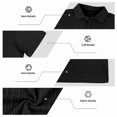 thumbnail image 5 of Dwelliawo Men's Textured V Neck Polo Shirt And Shorts Set, 2 Piece Summer Outfit, Knit Casual Tracksuit For Golf And Daily Wear Black L, 5 of 5