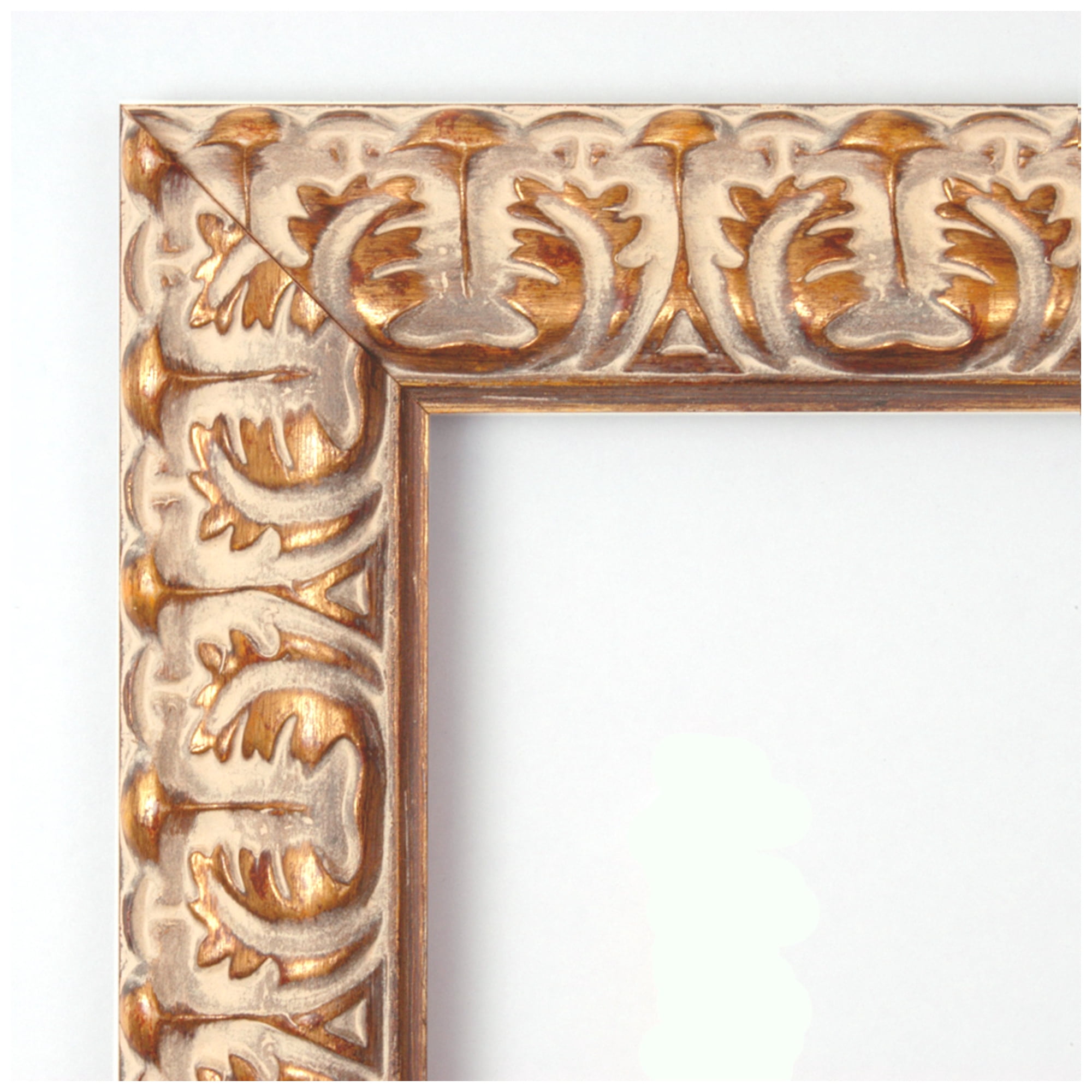 Amanti Art White Cork Board Wood Framed Florentine Gold Bulletin Board 31 in. x 23 in.