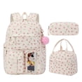 thumbnail image 3 of Strawberry Corduroy Backpack Set 3 Piece, Printed School Bookbag with Large Capacity Storage, Lightweight Casual Backpack Set for Students Travel and Daily Use, 3 of 6