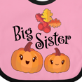 thumbnail image 4 of Inktastic Big Sister Pumpkins with Fall Leaves Girls Baby Bib, 4 of 4