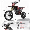 thumbnail image 5 of Oryxearth 3000W VE-5 Electric Dirt Bike for Teens & Adults, 40 Mph Off-Road E Dirt Bike with Dual Hydraulic Brakes and 48V Removable Battery, Red, 5 of 8