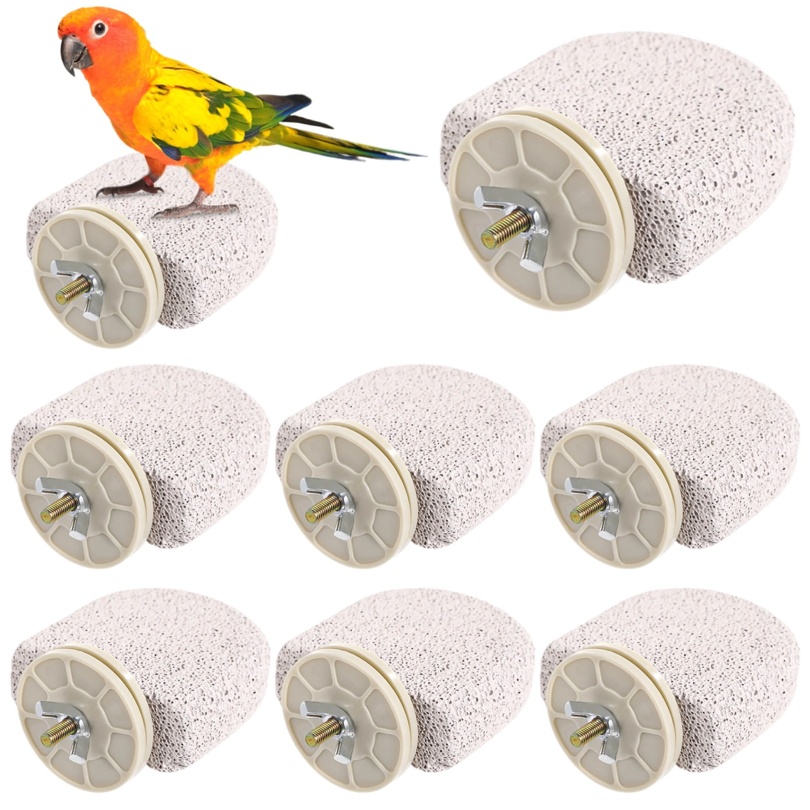 8 Pcs Bird Perches, Creative Popsicle Bird Stands, Bird Beak Grinding Stones, Foot Claw Trimmers, Natural Chewing Toys for Small Birds, Budgies, Cockatiels, Lovebirds