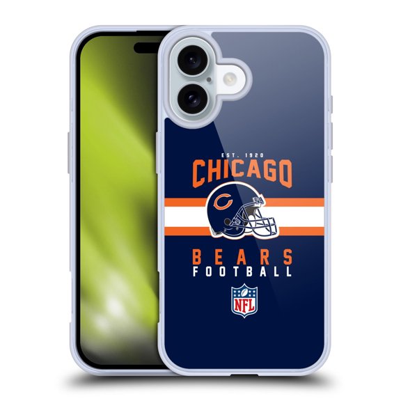 Head Case Designs NFL Chicago Bears Graphics Helmet Typography Soft Gel Case for Apple iPhone 16