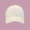 thumbnail image 2 of Mikilon Baseball Caps for Women Fashion Casual Bow Print Versatile Hats Soft-brimmed Adjustable Classic Sun Hats, 2 of 3