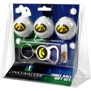 LinksWalker LW-CO3-IAH-3PKB Iowa Hawkeyes-3 Ball Gift Pack with Key Chain Bottle Opener