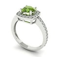 thumbnail image 2 of Solitaire with Accents Engagement Ring for Women - 1.335ct Natural Peridot in 18K White Gold Promise Ring, 2 of 6
