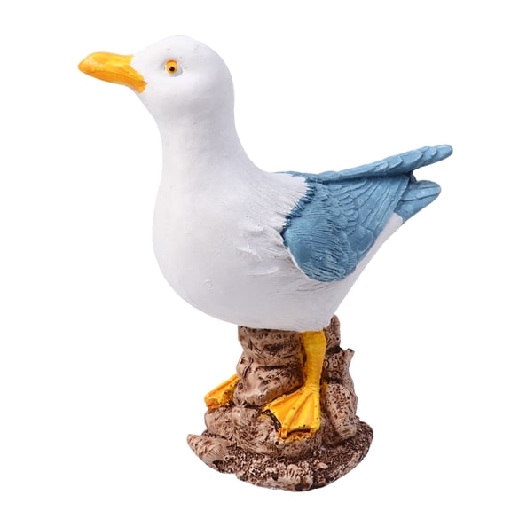 Decorative Resin Bird Sculpture, Seagull Figurine Desktop Ornament for Home and Office, Coastal Style Craft Decoration