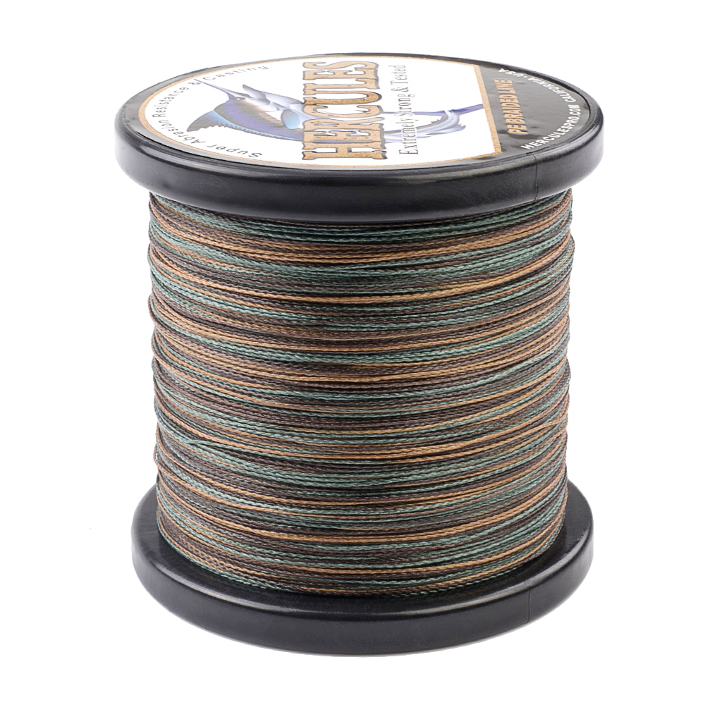 HERCULES Super Strong 500M 547 Yards Braided Fishing Line 100 LB Test for Saltwater Freshwater PE Braid Fish Lines 4 Strands - Camouflage, 100LB (45.4KG), 0.55MM
