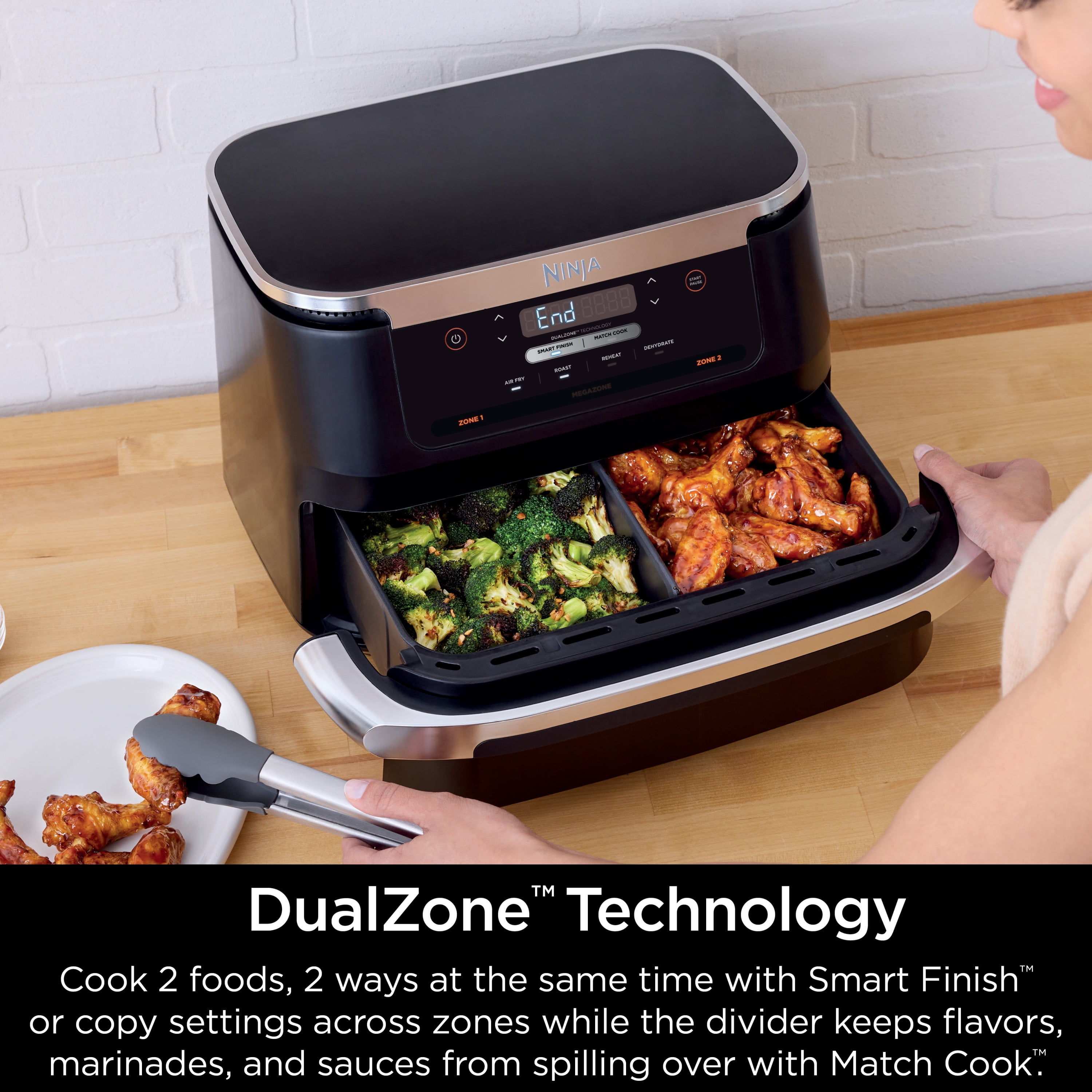 Ninja Foodi Dualzone Flexbasket Air Fryer With 7-qt Megazone Dz071 : Target