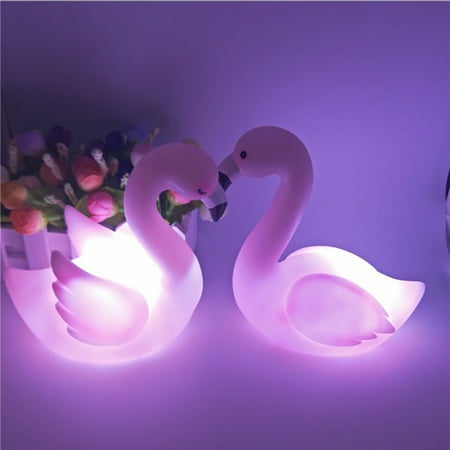 

MyBeauty Night Lamp Touch Control Cake Ornament PVC Romantic Flamingo Style Night Light for Bedrooms
