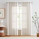 thumbnail image 2 of Cortinas de mezcla de lino con rayas Jinchan de 229 cm de largo para sala, 2 of 9
