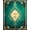 Teal Green Gold, Pattern 1, variant on ODIKA Bathroom Ornamental Vintage Watercolor Plume Scrolls Classical for Playroom, Bedroom, Reading Nook, Pet Friendly & Kids Safe Play