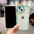 thumbnail image 3 of Compatible with iPhone 11 Pro Max Case, Cute Little Monsters Lens Curly Wave Transparent Soft Silicone Shockproof Bumper Case for iPhone 11 Pro Max, Blue, 3 of 8