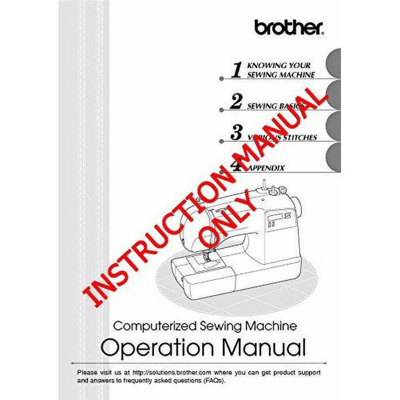 Brother CS9100 Sewing Machine Owners Instruction Manual