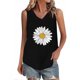 thumbnail image 1 of Tops de Lino para las Mujeres Pequeña Impresión Cuello Redondo Botón Arriba Manga Corta, Tops Cortos para las Mujeres, 1 of 4