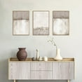 thumbnail image 3 of Large Neutral Gray Tan Framed Canvas Wall Art Set, Abstract Textured Wall Decor, Minimalist Wall Pinting, Modern Illustrations Art Print for Living Room, Bedroom, Office -16"x24"x3, 3 of 6