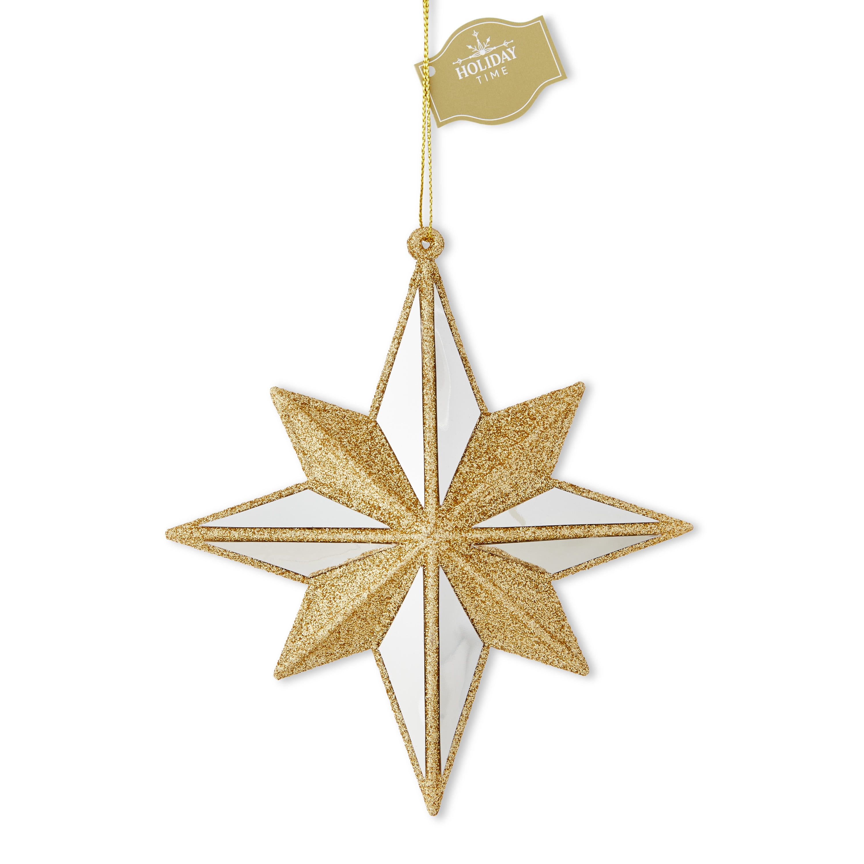 Gold Glitter Star Christmas Ornament, 6 in, by Holiday Time