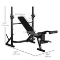 thumbnail image 2 of Soozier Weight Bench – Adjustable Flat Incline Decline Workout Bench with Squat Rack & Leg Developer, Black Steel Frame, 68.9” x 38.6” – Home Gym Strength Training, 2 of 7