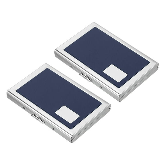 Uxcell RFID Credit Card Holder Metal Wallet 6 Slots Men Women Hard Protector Case Blue 2 Pack