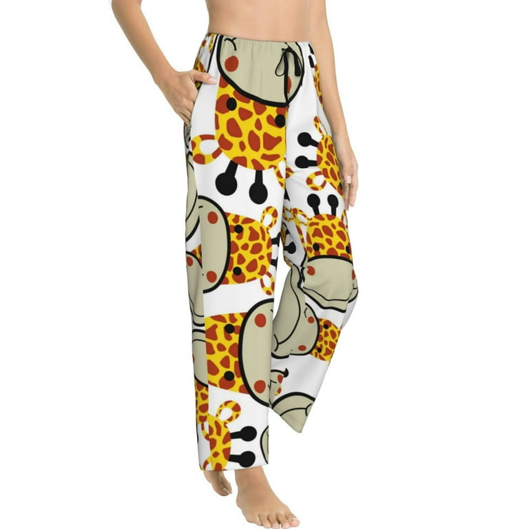 Junzan Giraffes Head Women S Pajama Pants Drawstring Comfy Sleep Bottoms With Pockets
