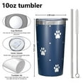 thumbnail image 4 of Paw Print 10oz Tumblers Stainless Steel Tumbler with Lid and Straw,Vacuum Insulated Double Wall Travel Tumbler Cups with Cleaning Brush for Coffee, Tea, 4 of 4