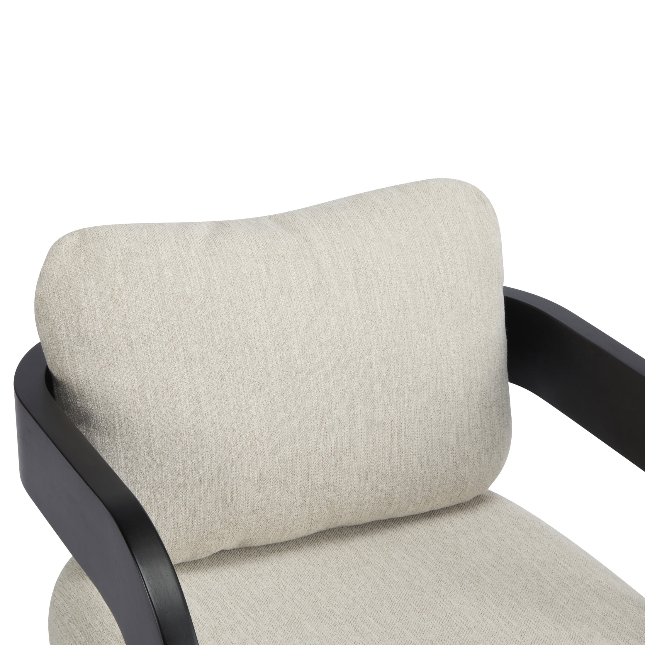 Christopher Knight Home Upholstered Dining Chairs with Curved Backrest, Beige + Black, Set of 2