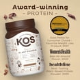 thumbnail image 3 of KOS Vegan Protein Powder Erythritol Free, Chocolate - Organic Pea Protein Blend, Plant Based Superfood Rich in Vitamins & Minerals - Keto, Dairy Free - Meal Replacement for Women & Men, 28 Servings, 3 of 5