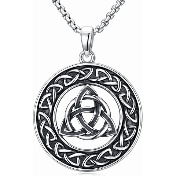 AOBOCO Celtic Knot Necklace 925 Sterling Silver Celtic Knot Pendant