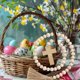 thumbnail image 5 of Guirnalda de Cuentas de Madera de Pascua con Borlas | Adorno Rústico para Colgar En La Pared | Rosario de Madera Multicolor con Cruces | Decoración Ligera para Bandejas, Estantes, Puertas y Ventanas, 5 of 6