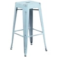 thumbnail image 2 of Home Square 30" Metal Backless Bar Stool in Distressed Green-Blue - Set of 2, 2 of 10