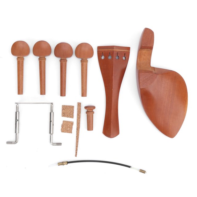 Sailing Juego de accesorios para violín de madera Jujube para 4/4: mentonera, pasador, cordal, clavijas de afinación, tripa