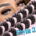 thumbnail image 5 of Mink Lashes Fluffy False Eyelashes Natural Look 14-17mm Cat Eye Lashes Pack, 5D Wispy Curly Fake Lashes  - 21 Pairs 3 Styles, 5 of 9
