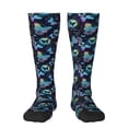 thumbnail image 2 of Picia Women Crew Soft Moisture-wicking Socks Blue Butterfly Pattern Design Cotton Socks, One Size fit All, 2 of 9