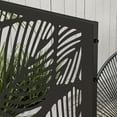 thumbnail image 6 of Resenkos Decorative Privacy Screen Outdoor Divider, 6.5' Decorative Outdoor Divider, Metal Privacy Screen with Stand, Leaf Motif, Brown, 6 of 11