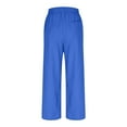 thumbnail image 5 of SwiftWear Women's Linen-Style Drawstring Waist Pants with Back Pockets, Plus Size Wide Leg Cropped Pants S-3XL, 5 of 6