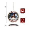 thumbnail image 2 of Merry Christmas Snowman Scene Christmas ornament, Christmas decoration, holiday present idea, heirloom keepsake, round ceramic, gift Exchange, bauble present, gift idea, 2 of 8