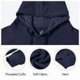 thumbnail image 4 of Xidunhg Mens Hoodies Pullover Long Sleeve Waffle Casual Sweatshirt with Pocket Navy XL, 4 of 5