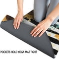thumbnail image 3 of Black White Stripe Orange Leaf Sunflower Pattern Hot Yoga Mat Towel Non Slip for Hot Yoga - Quick-Drying Yoga Mat Cover with 4 Corner Pockets with Travel Bag - Hot Yoga Towel Non Slip 70"x26", 3 of 6